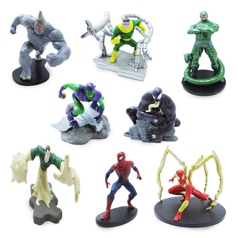 Image of Disney Store Spider-Man Deluxe 9pc Figurine Set